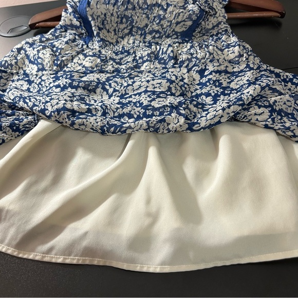 POLO Ralph Lauren Girls Dress Sleeveless Fully Lined Ruffles Blue Cream Size 6 - Picture 4 of 9